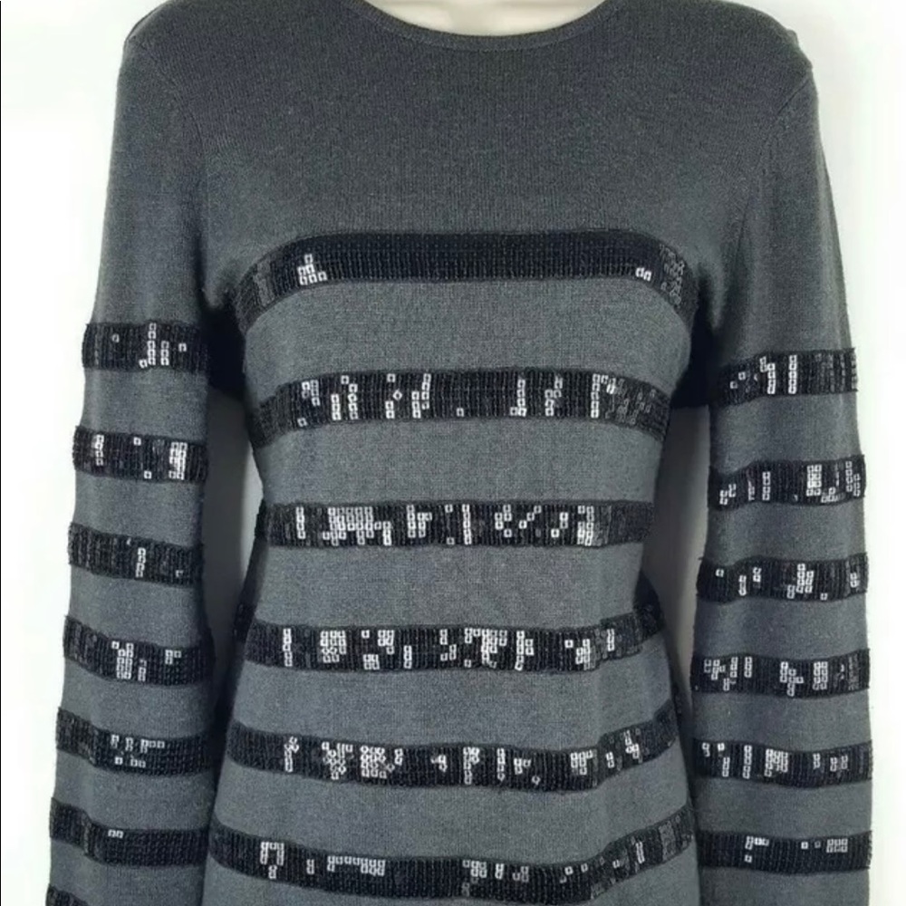 BCBGeneration Womens Sequin Striped Sweater NWOT